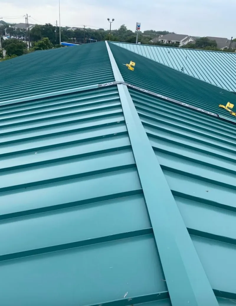 Green commercial metal roof ridge and valley for Metal Roof Repair in Lanham